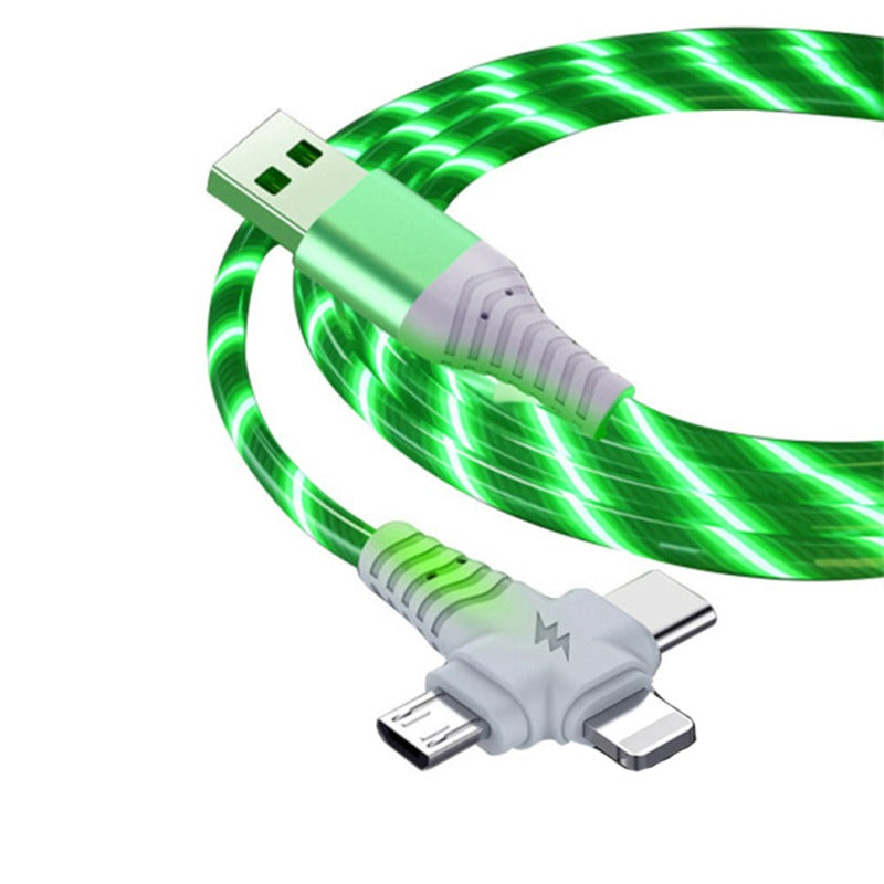 3-In-1 Led Light Flowing Luminous Replacement Charging Cable