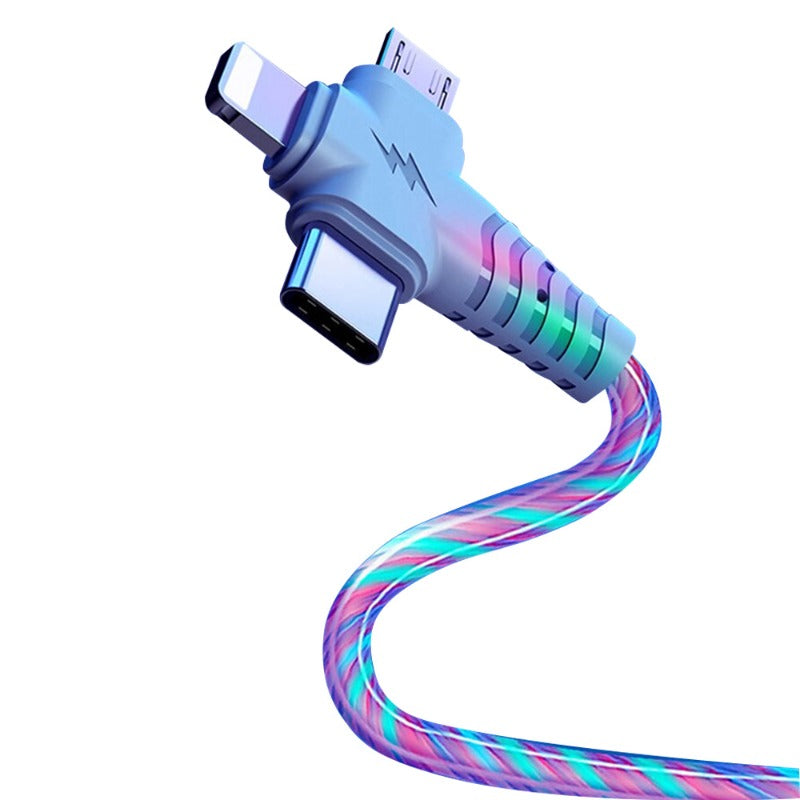 3-In-1 Led Light Flowing Luminous Replacement Charging Cable