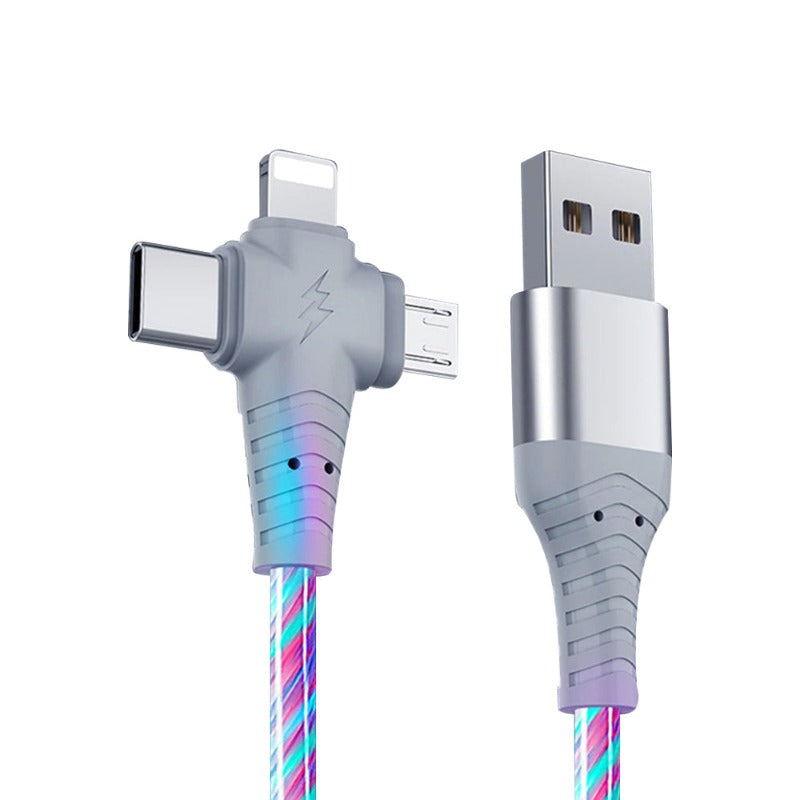 3-In-1 Led Light Flowing Luminous Replacement Charging Cable