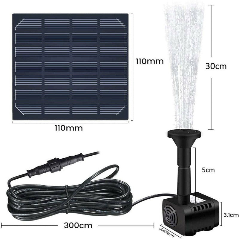 Solar Submersible Bird Bath Water Fountain Pond Pump