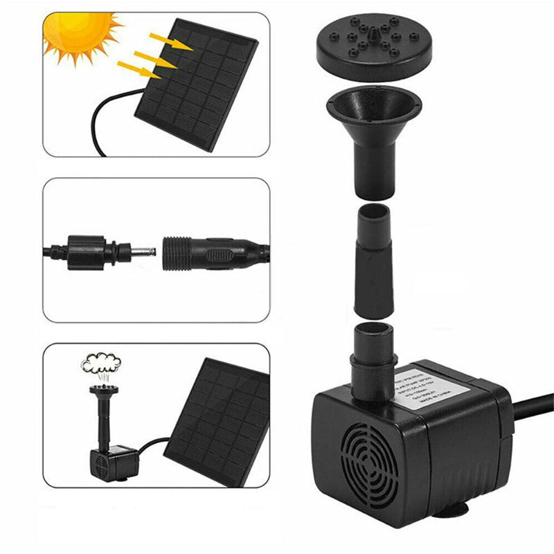 Solar Submersible Bird Bath Water Fountain Pond Pump