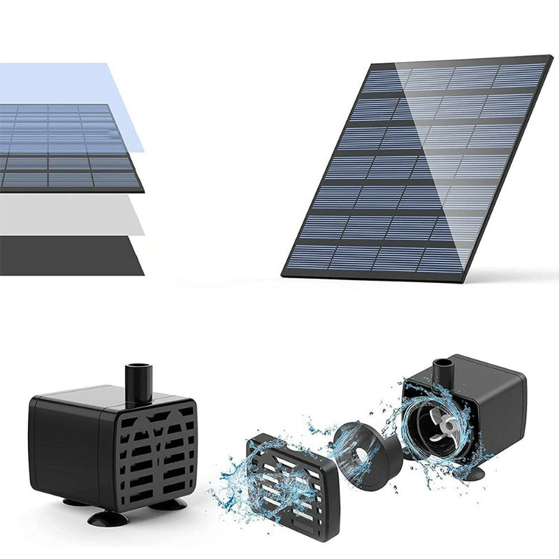 Solar Submersible Bird Bath Water Fountain Pond Pump