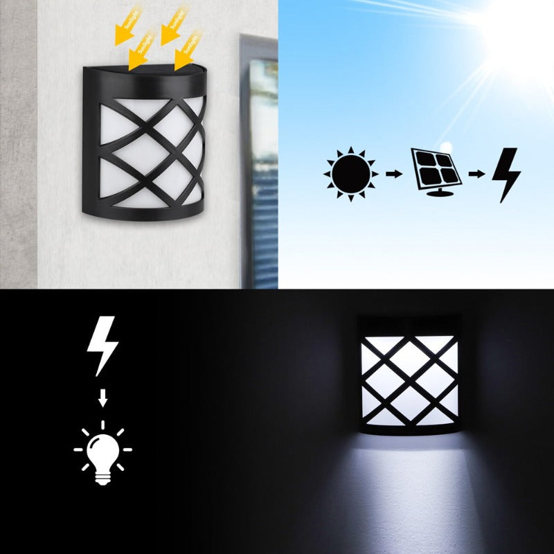 1 Sets of Hod Health & Home 1 Sets Of Solar Powered Outdoor Wall Light Fence Decorative Lamp Garden Step