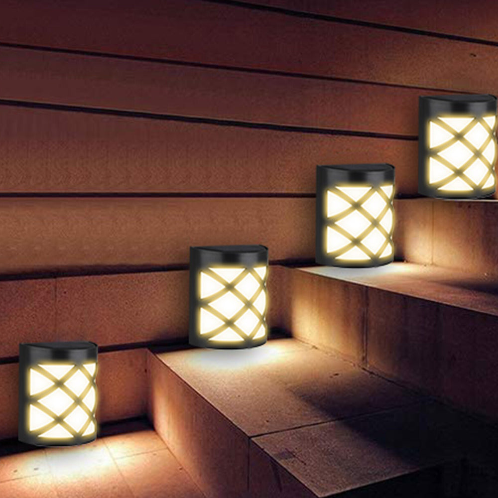 1 Sets of Hod Health & Home 1 Sets Of Solar Powered Outdoor Wall Light Fence Decorative Lamp Garden Step