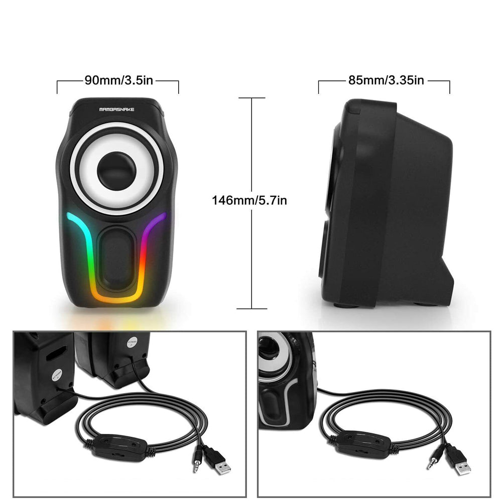 3.5Mm Wired Speakers Mini Gaming Computer