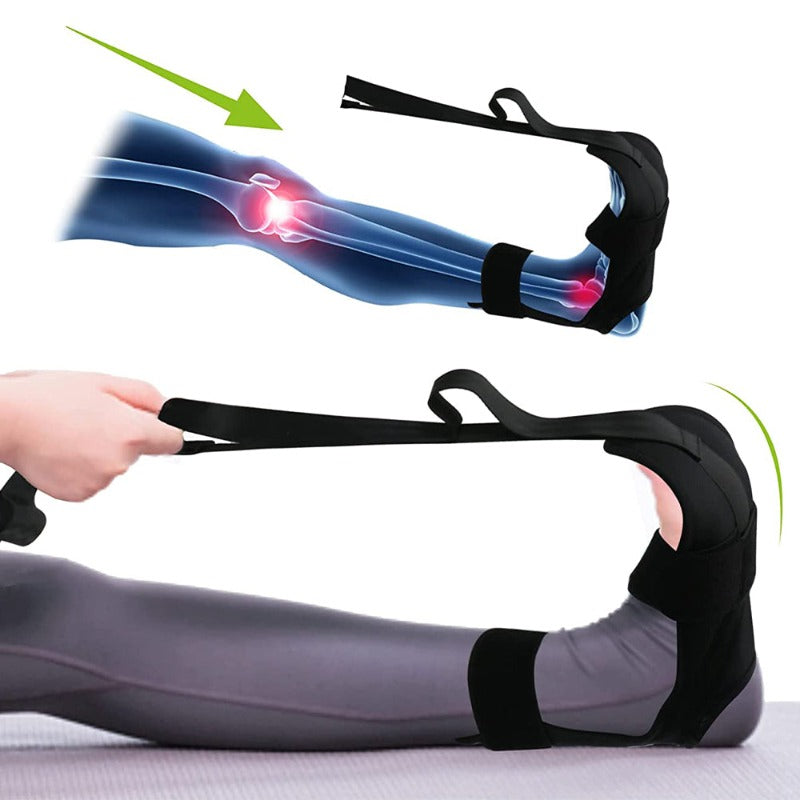 Foot Leg Stretcher Belt Strap Yoga For Plantar Fasciitis Heel Drop Achilles Tendonitis & Hamstring