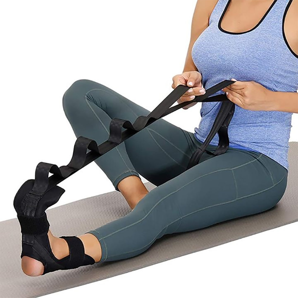 Foot Leg Stretcher Belt Strap Yoga For Plantar Fasciitis Heel Drop Achilles Tendonitis & Hamstring