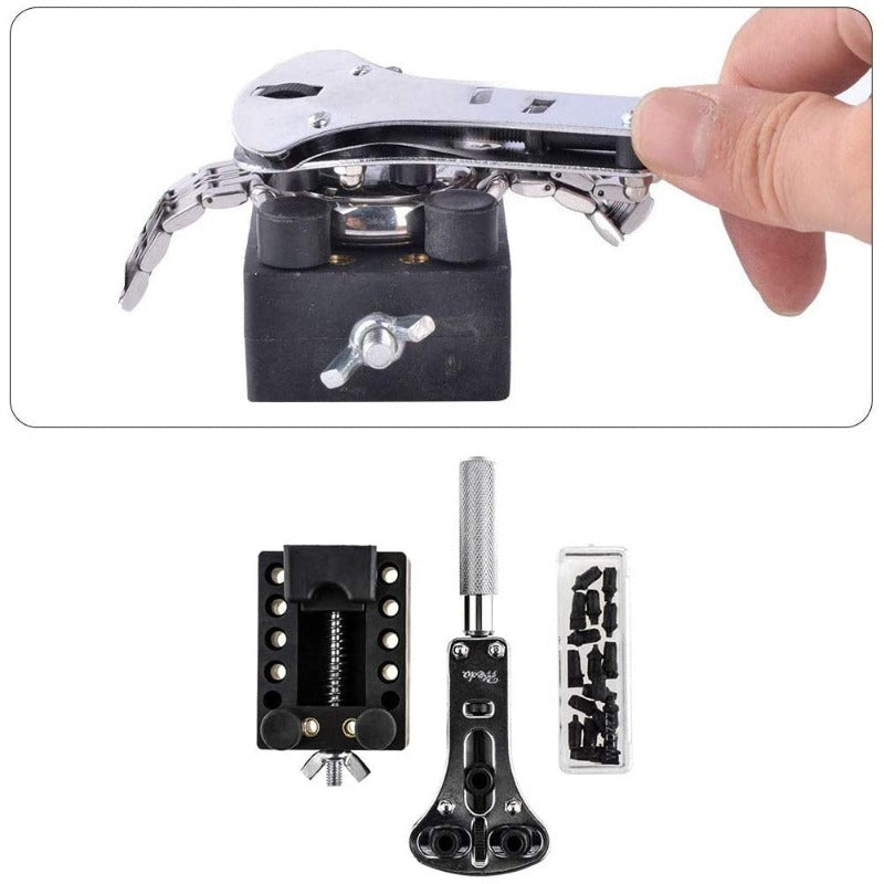 147Pcs Watch Repair Tool Kit Watchmaker Back Case Opener Spring Pin Bars Remover