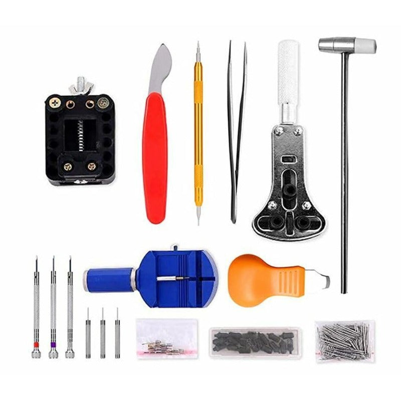 147Pcs Watch Repair Tool Kit Watchmaker Back Case Opener Spring Pin Bars Remover