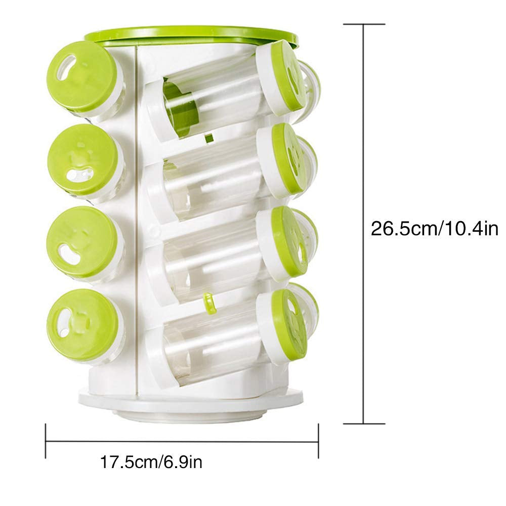 Revolving Transparent Spice Rack Rotating Kitchen Organiser
