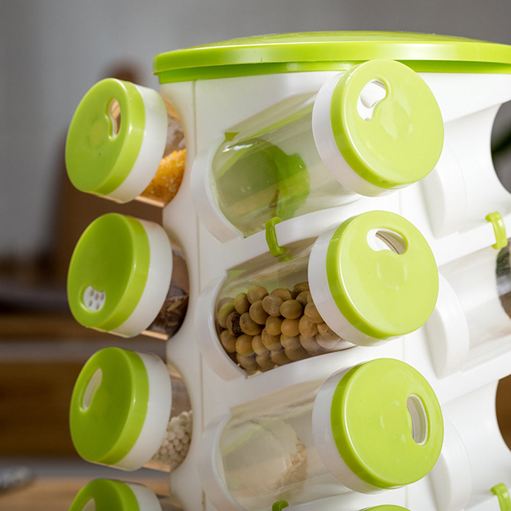 Revolving Transparent Spice Rack Rotating Kitchen Organiser