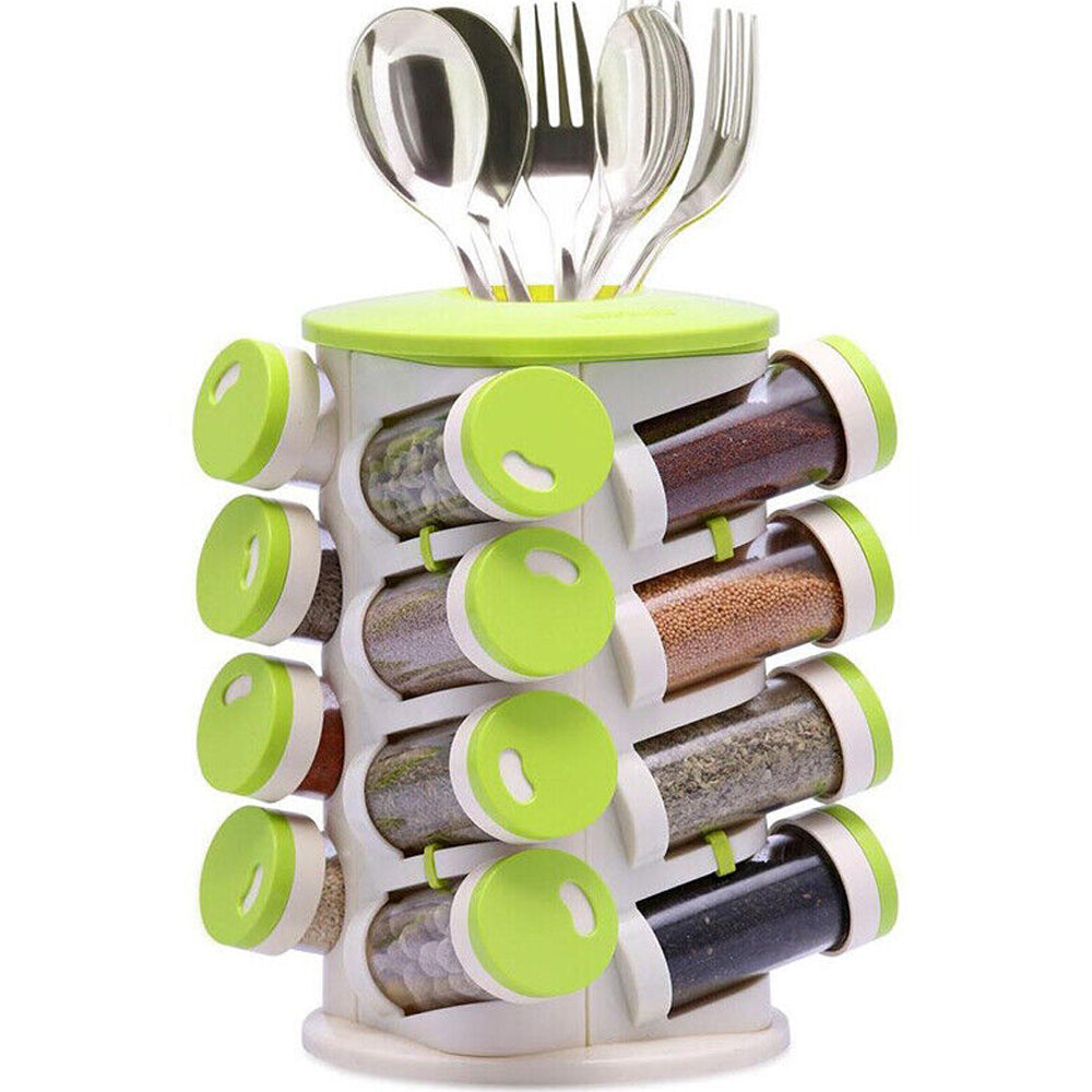 Revolving Transparent Spice Rack Rotating Kitchen Organiser