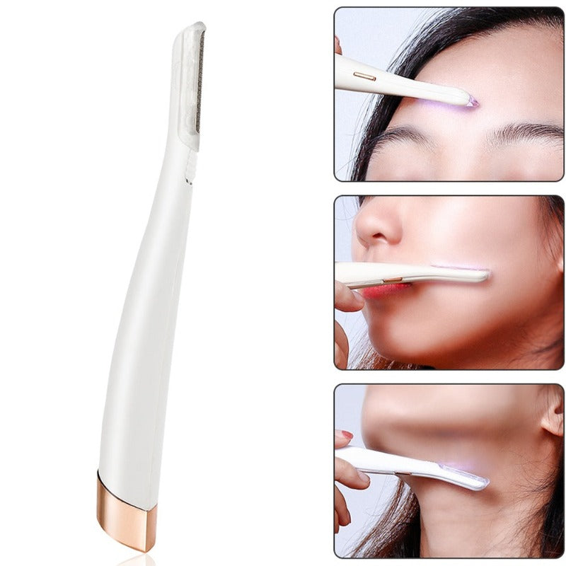 Non-Vibrating Lighted Facial Exfoliator Hair Remover Device