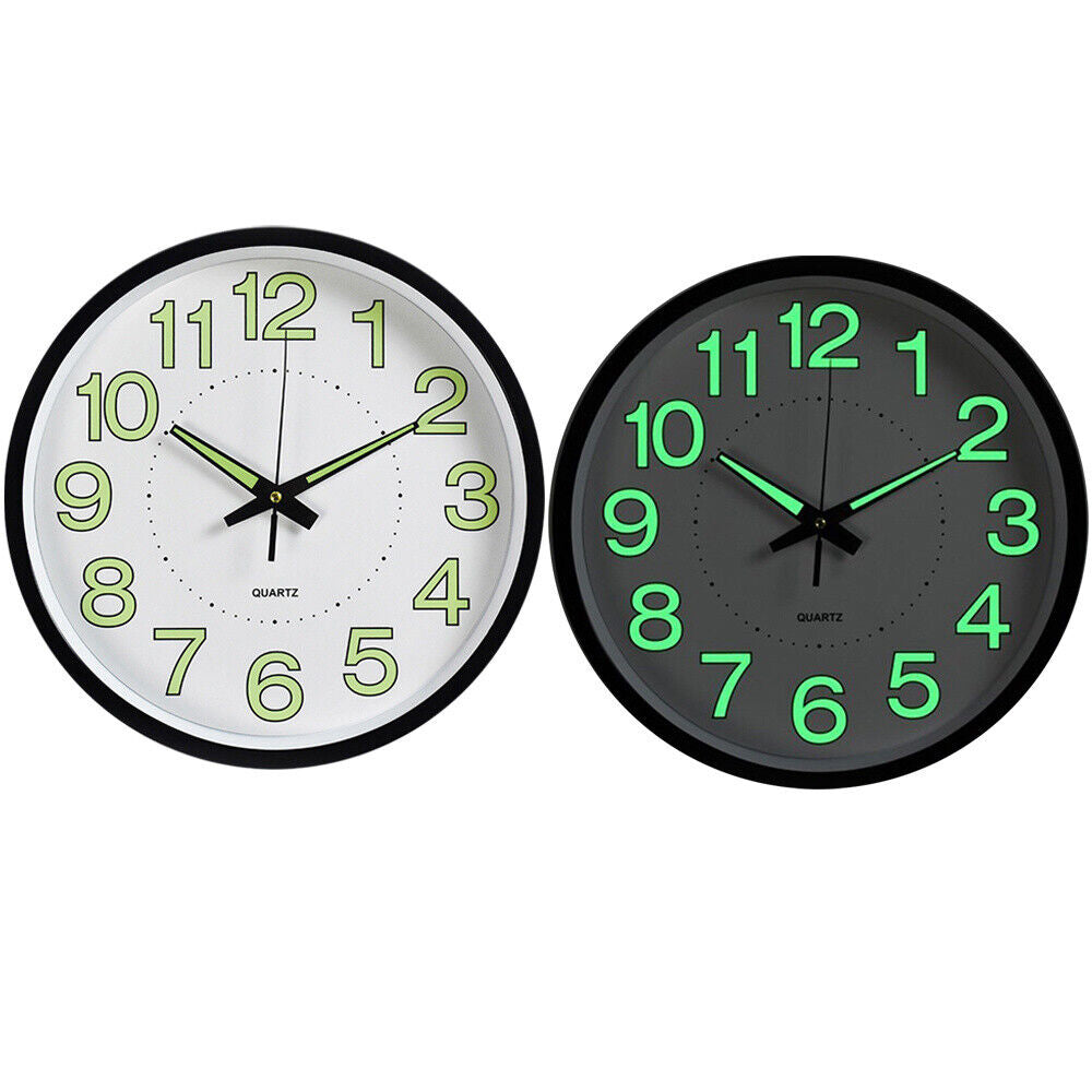 30Cm Glow In The Dark Luminous Wall Clock Home Decor