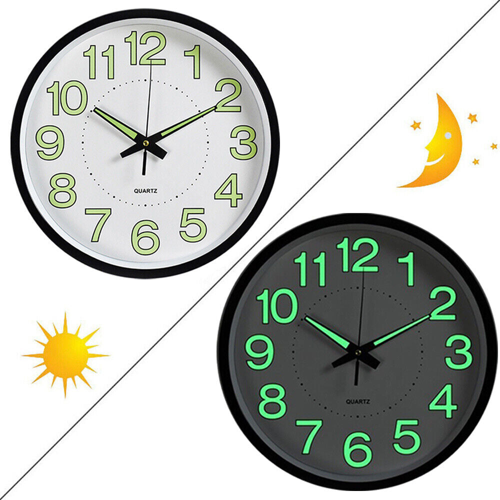 30Cm Glow In The Dark Luminous Wall Clock Home Decor
