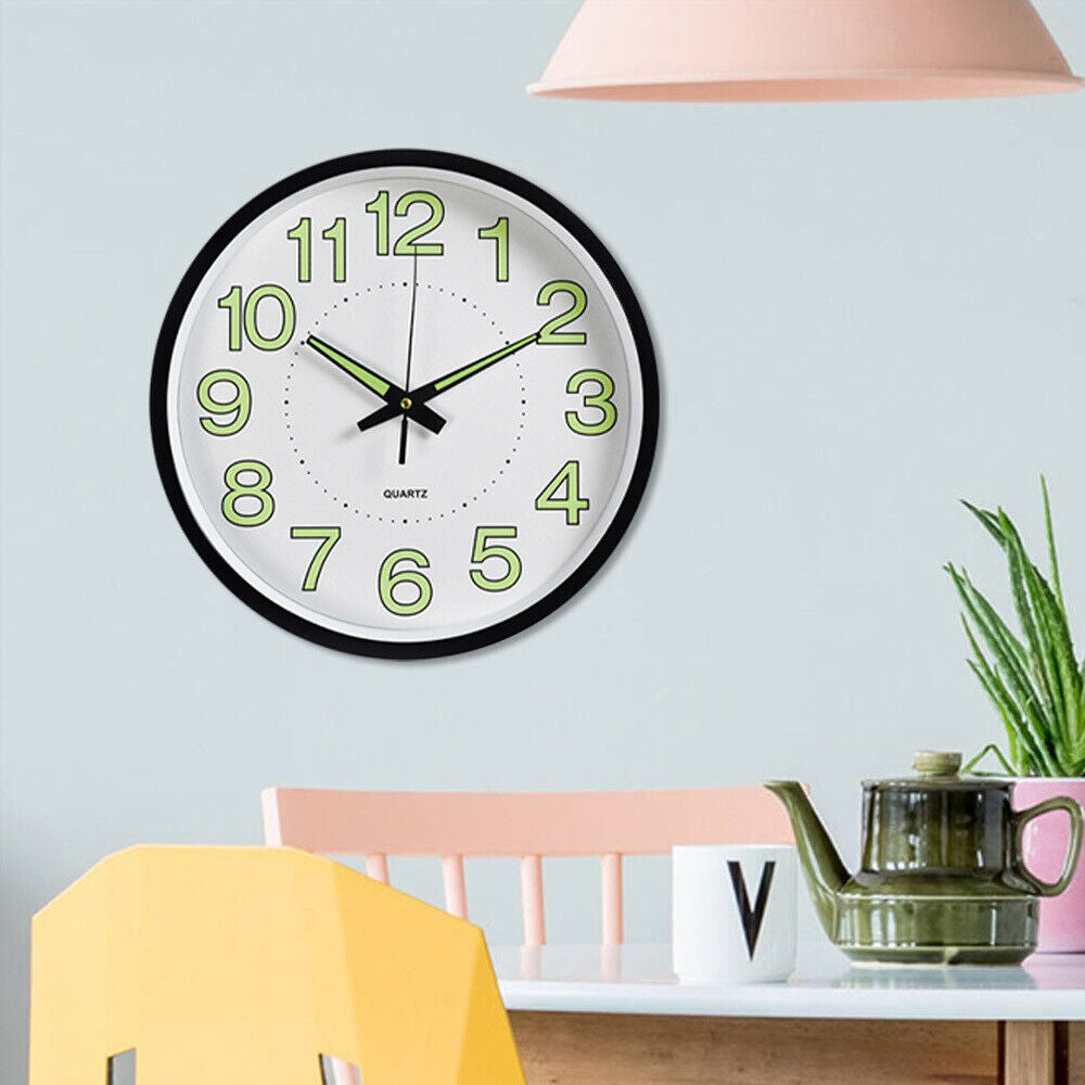 30Cm Glow In The Dark Luminous Wall Clock Home Decor