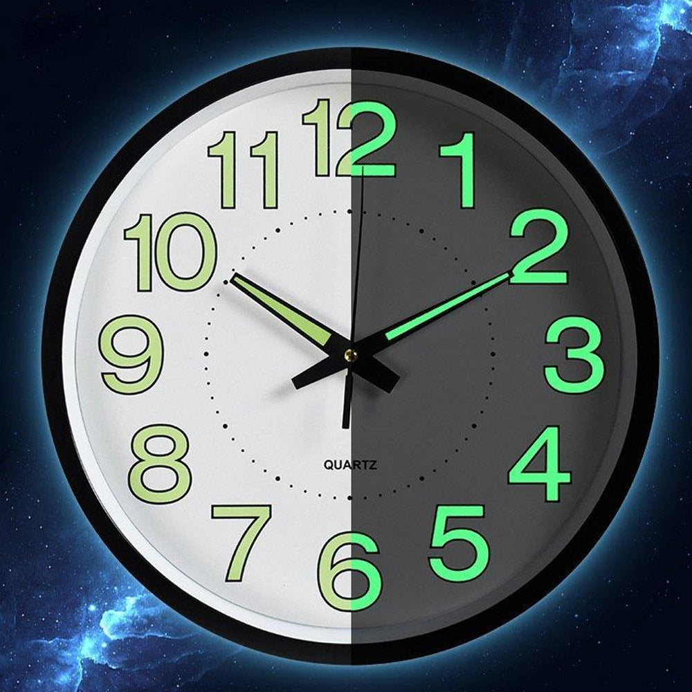 30Cm Glow In The Dark Luminous Wall Clock Home Decor