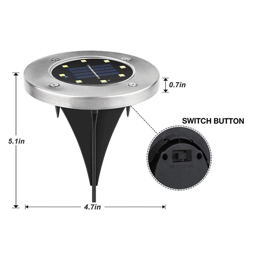 Solar Powered Outdoor White Led Stake Ground Garden Lights