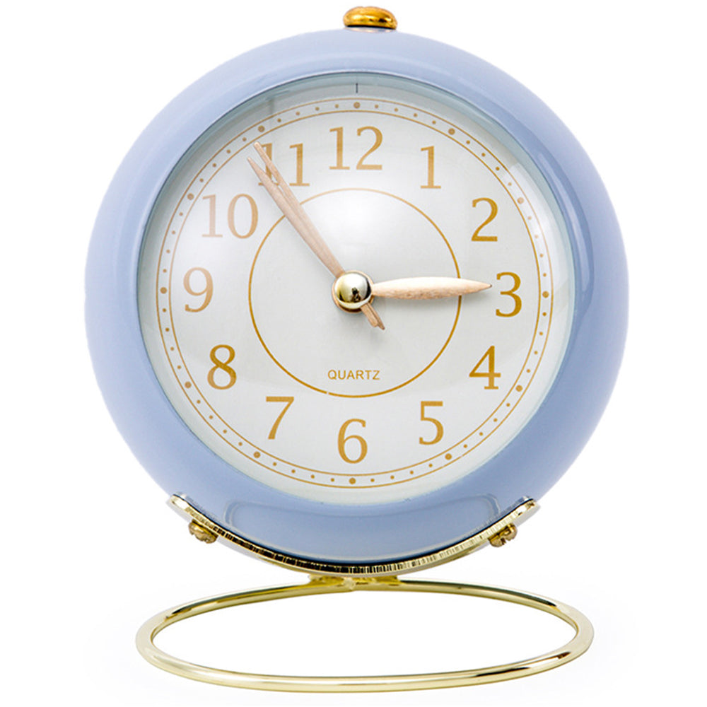 Silent Metal Non-Ticking Bedside Desk Clock Bedroom Decor
