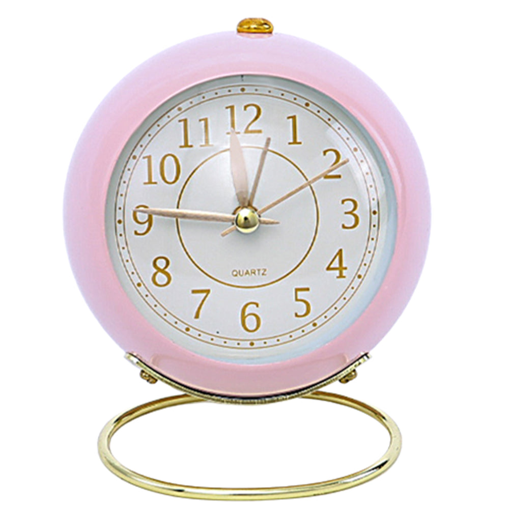 Silent Metal Non-Ticking Bedside Desk Clock Bedroom Decor