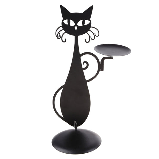 Black Cat Candle Holder Pillar Candles Led Flameless
