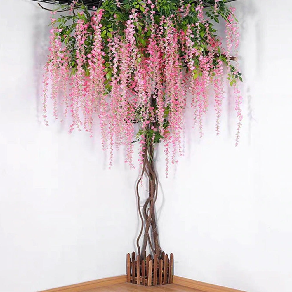 12Pcs Artificial Hanging Silk Garland Vine Flowers Garden Decoration