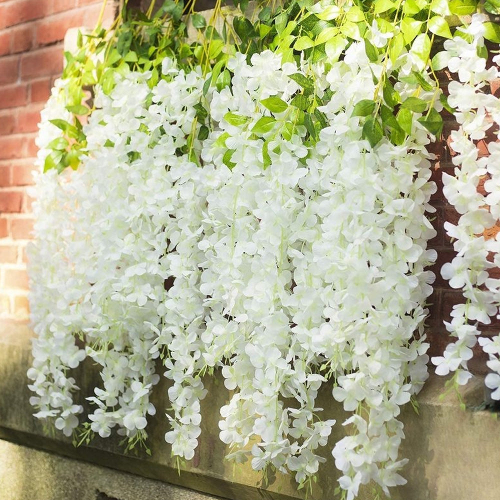 12Pcs Artificial Hanging Silk Garland Vine Flowers Garden Decoration
