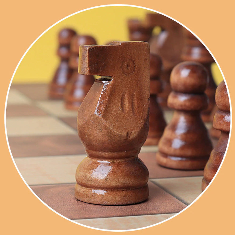 3-In-1 Large Folding Chessboard Checkers Gaming Set
