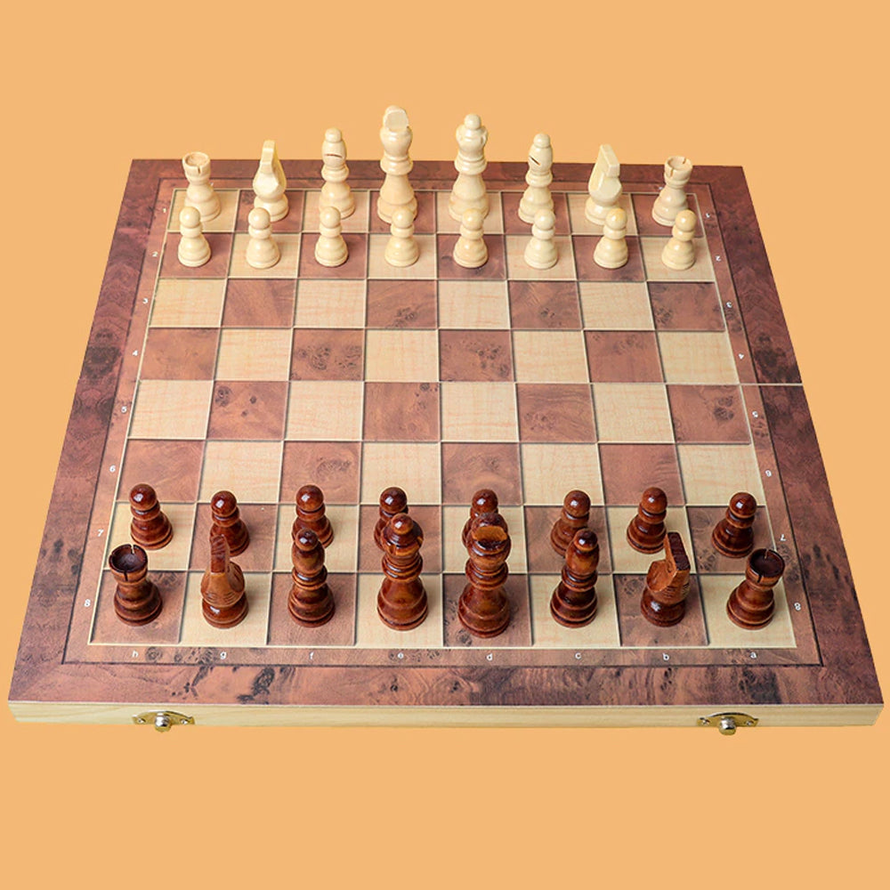 3-In-1 Large Folding Chessboard Checkers Gaming Set