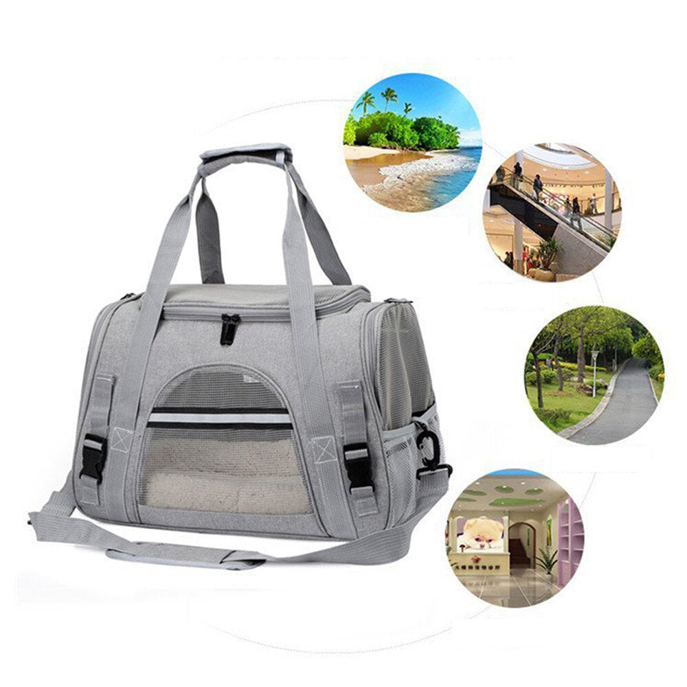 Breathable Foldable Pet Carrier Dog Cat Safety Travel Bag