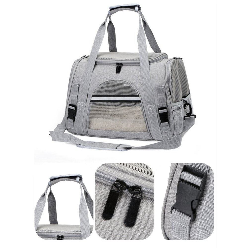 Breathable Foldable Pet Carrier Dog Cat Safety Travel Bag
