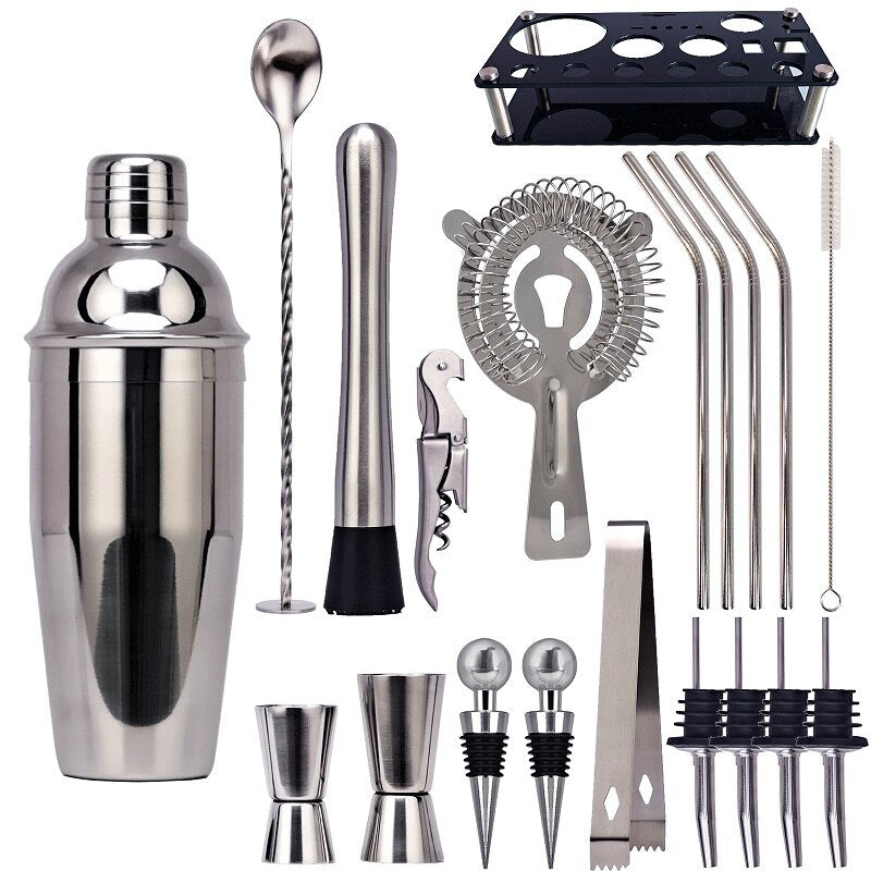 20Pcs 750Ml Cocktail Shaker Set Stainless Steel Bartending Kit