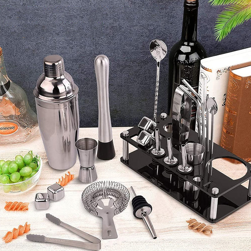 20Pcs 750Ml Cocktail Shaker Set Stainless Steel Bartending Kit