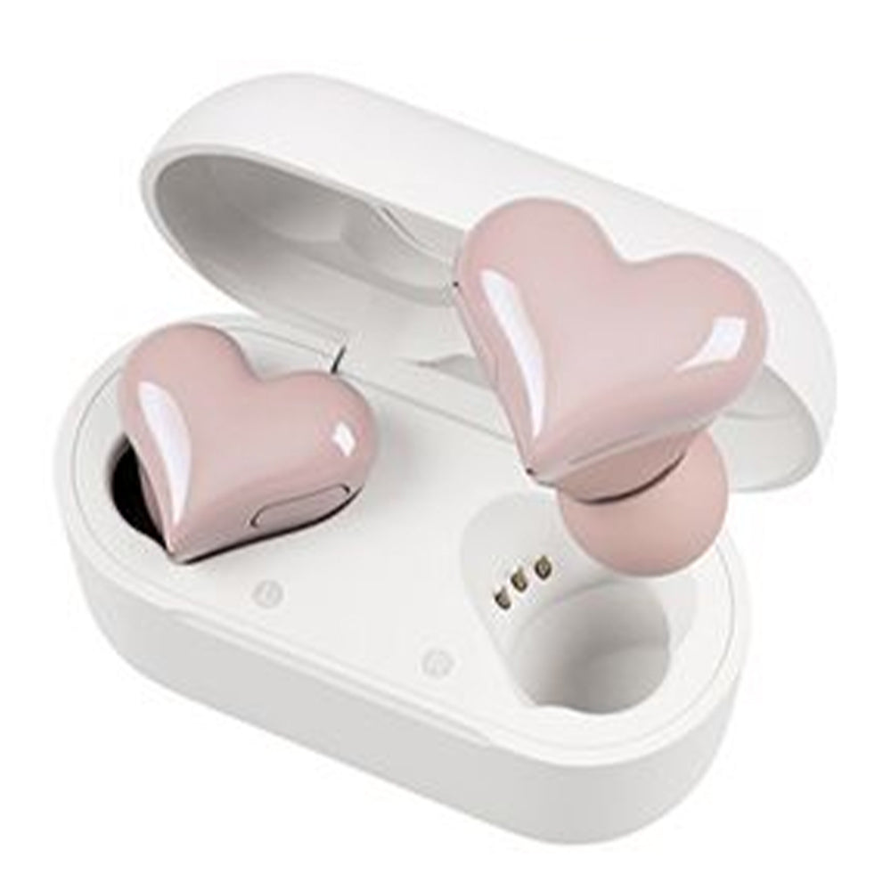 Wireless Bluetooth Heart Style Earphones Usb Rechargeable