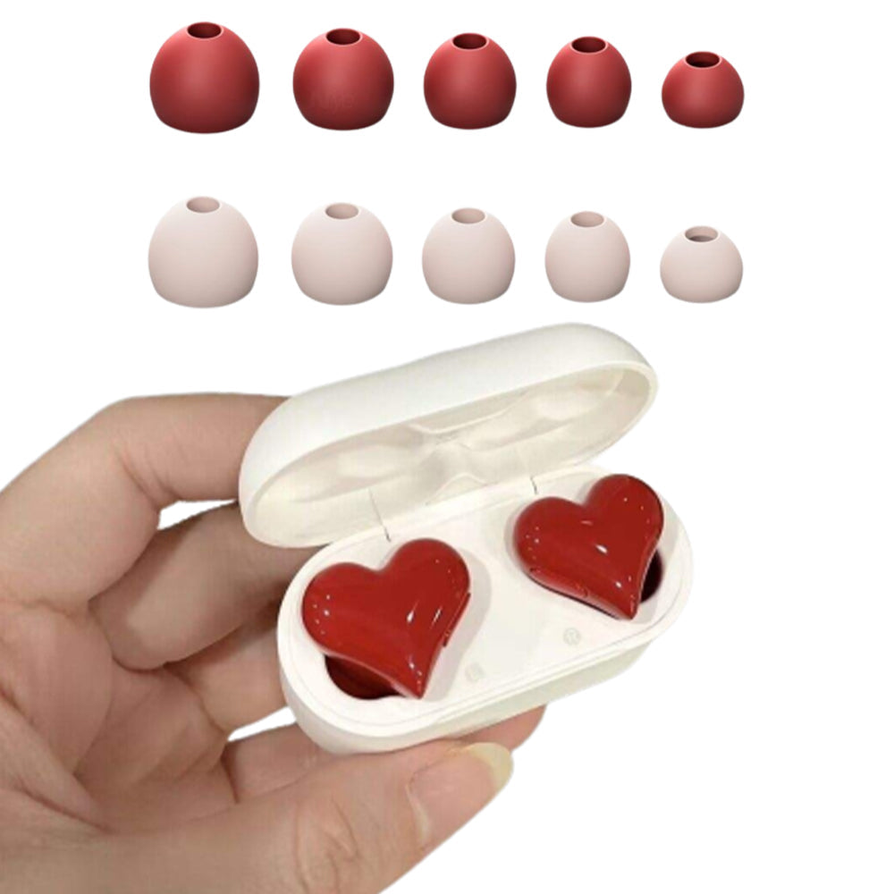 Wireless Bluetooth Heart Style Earphones Usb Rechargeable
