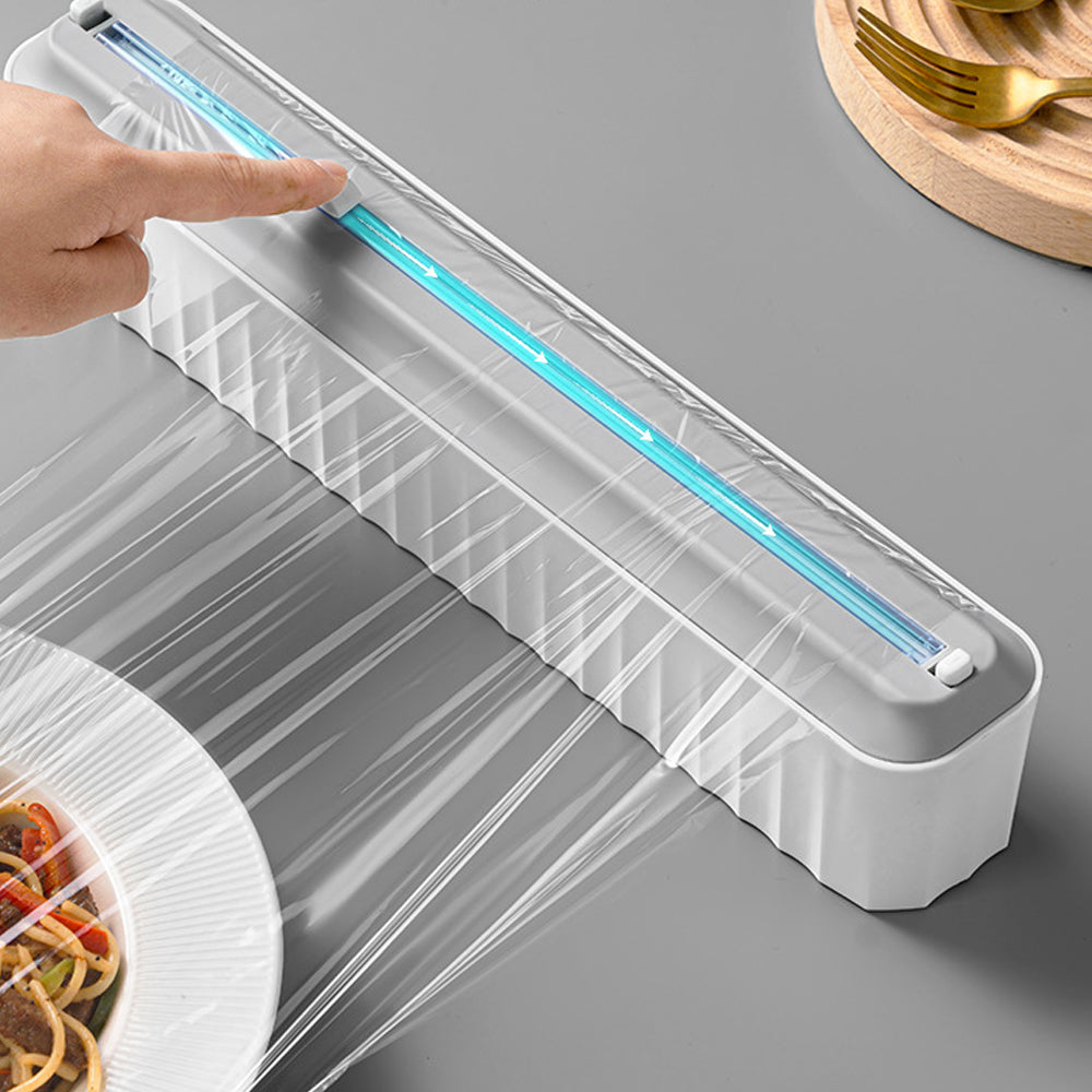 Food Film Dispenser Aluminum Foil Cling Wrap Holder And Cutter