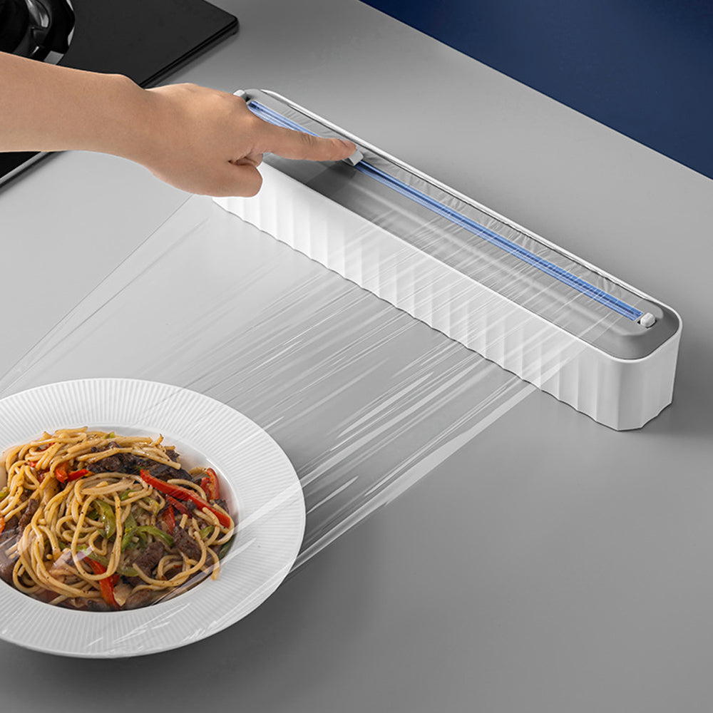 Food Film Dispenser Aluminum Foil Cling Wrap Holder And Cutter