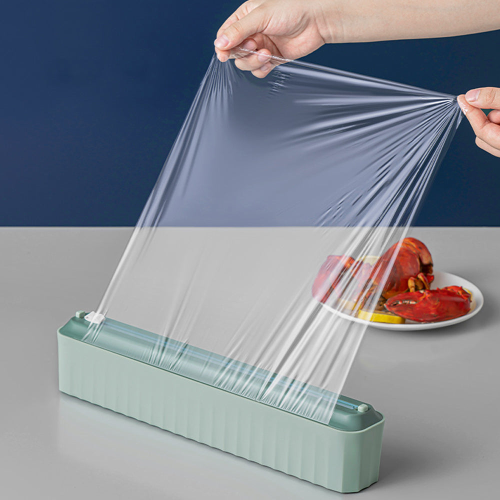 Food Film Dispenser Aluminum Foil Cling Wrap Holder And Cutter