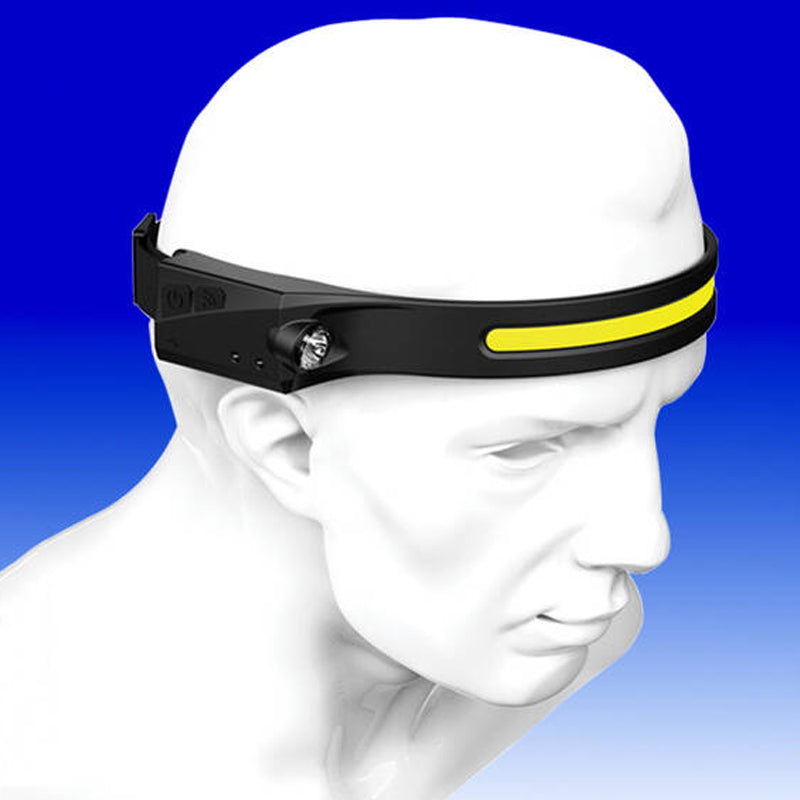 Cob Led Sensor Headlamp With 5 Lighting Modes- Usb Rechargeable