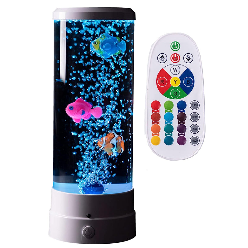 Fantasy Fish Led Remote Controlled Lava Lamp Usb Plugged-In