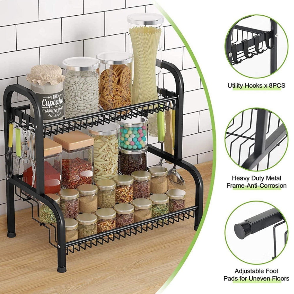 Storfex 2 Tier Spice Racks Countertop Organizer Kitchen Spices Condiments