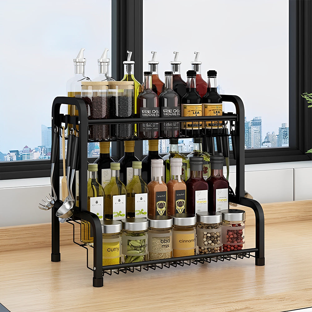 Storfex 2 Tier Spice Racks Countertop Organizer Kitchen Spices Condiments