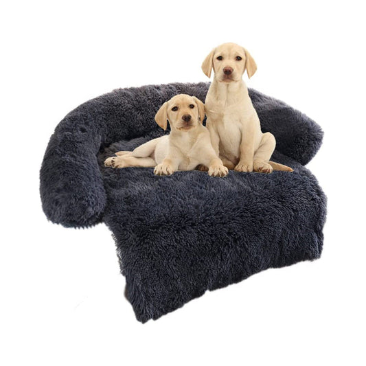 Petswol Calming Bed Fluffy Plush Dog Mat For Comfort And Furniture Protection