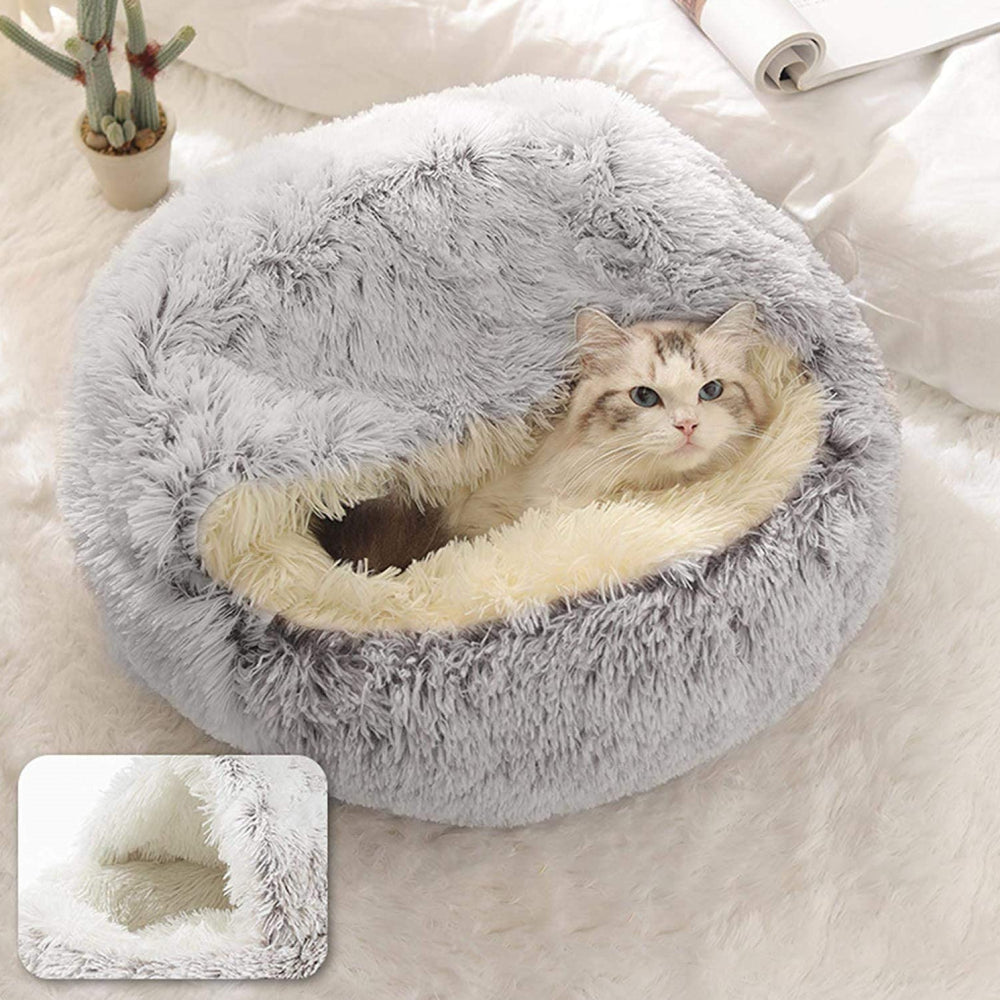 Petswol Cozy Burrowing Cave Bed For Dogs And Cats Comfortable Warm Plush Pp