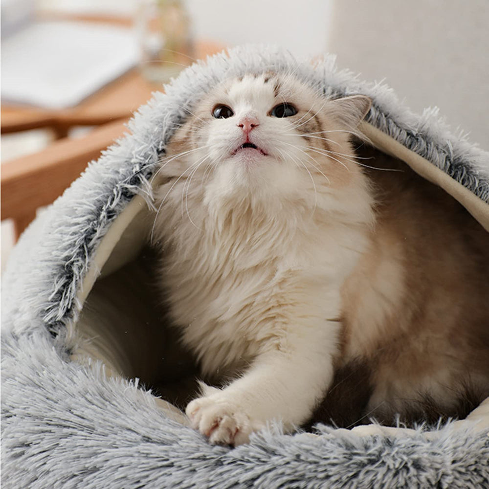 Petswol Cozy Burrowing Cave Bed For Dogs And Cats Comfortable Warm Plush Pp