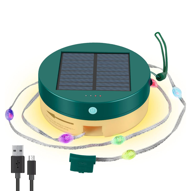 Double Powered Outdoor Camping Led String Light Usb Solar Charging