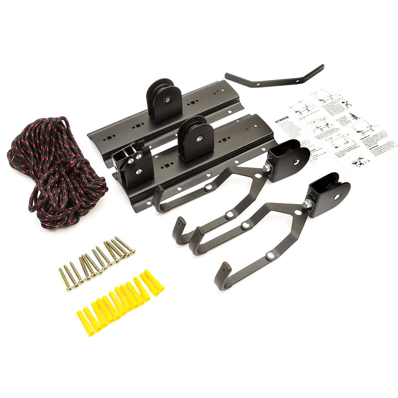 60Kg Capacity Kayak Hoist Bike Pulley System Garage Ceiling Storage Rack
