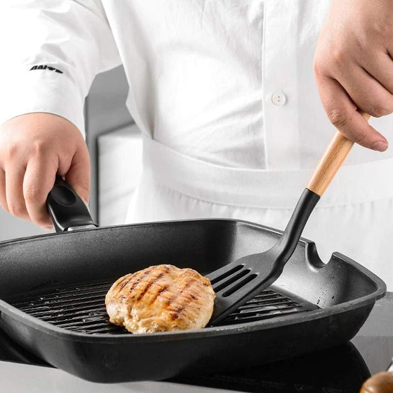 12Pcs Heat-Resistant Silicone And Wood Kitchen Cooking Utensil Set