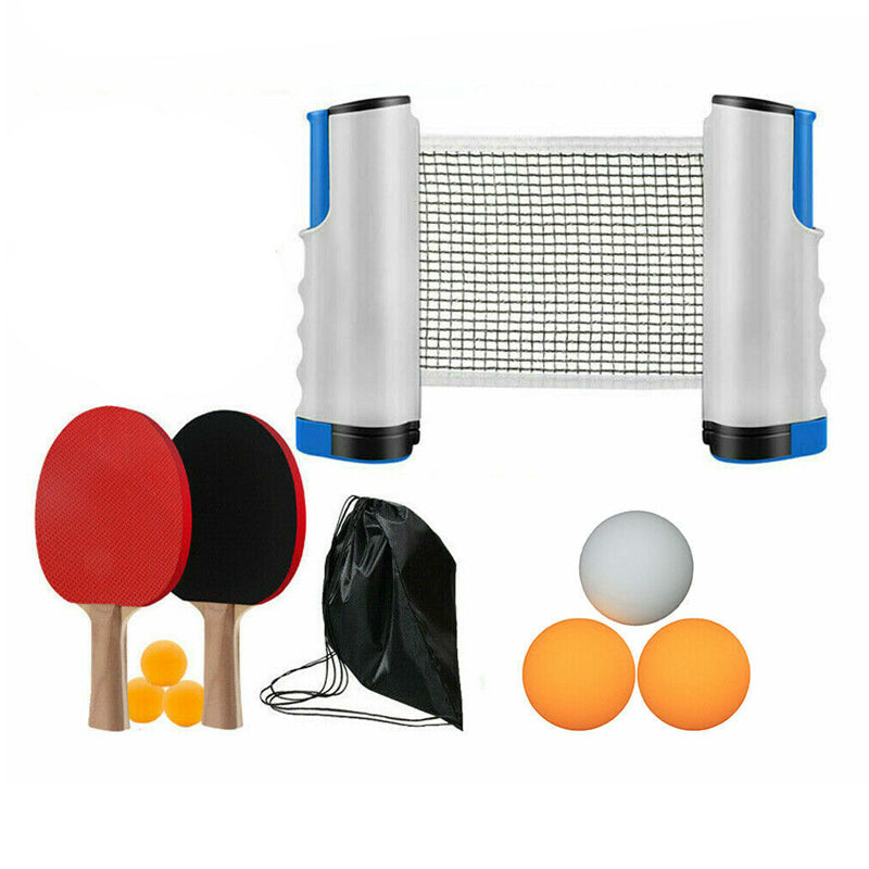 2-Player Table Tennis Set With Retractable Net Balls And Paddles