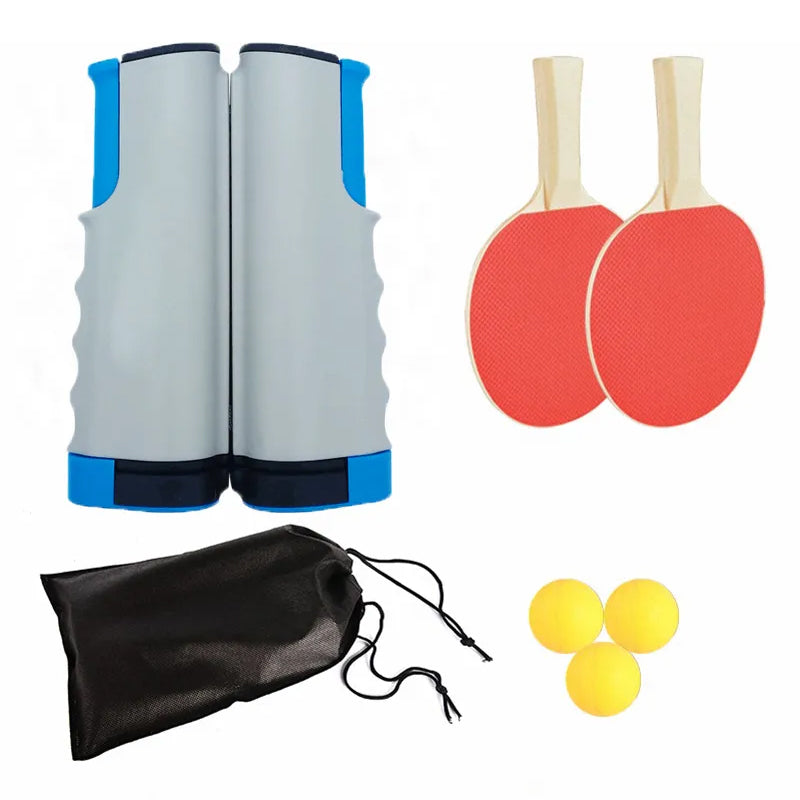 2-Player Table Tennis Set With Retractable Net Balls And Paddles